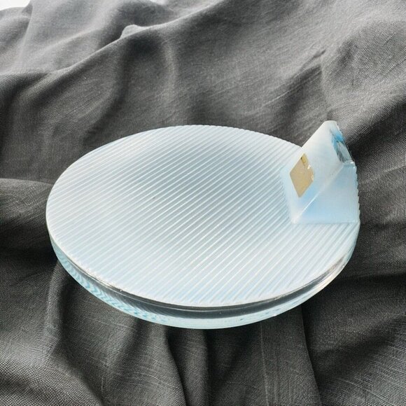 Mikasa Blue White Strips Picture Frame Polished Crystal Glass Made In Japan - Picture 3 of 13